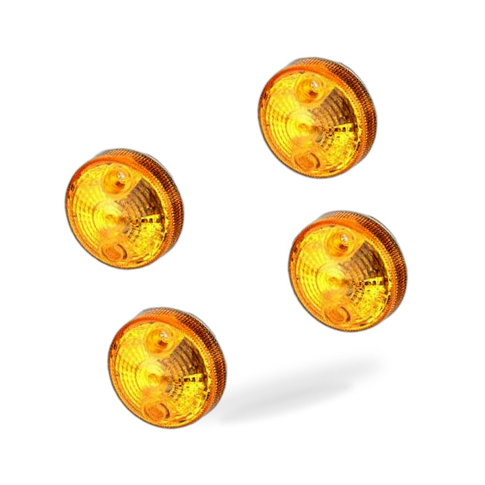 4x Chrome Motorcycle Turn Signal Lights Amber Indicators Blinker Suitable for Un