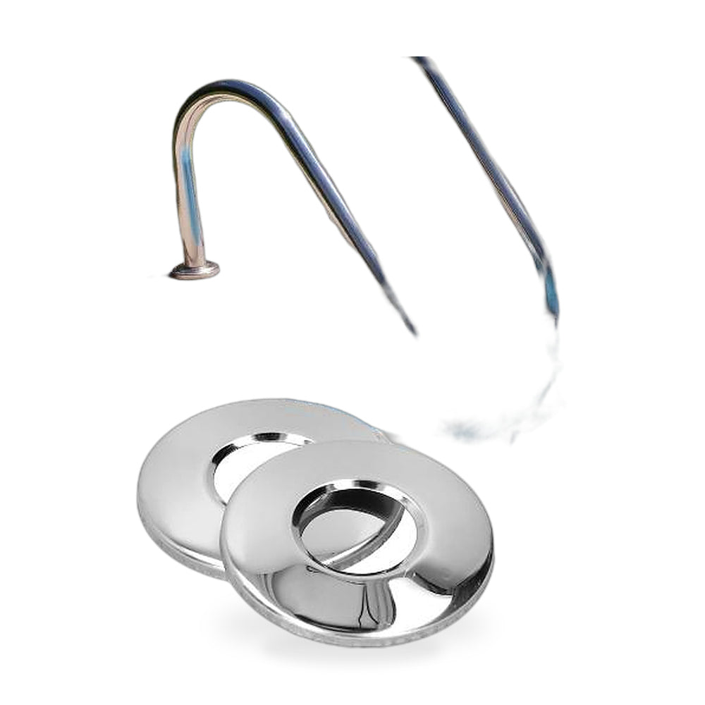 2Pcs Stainless Steel Pool Ladder Escutcheon Plates Suitable for In-Ground Pool