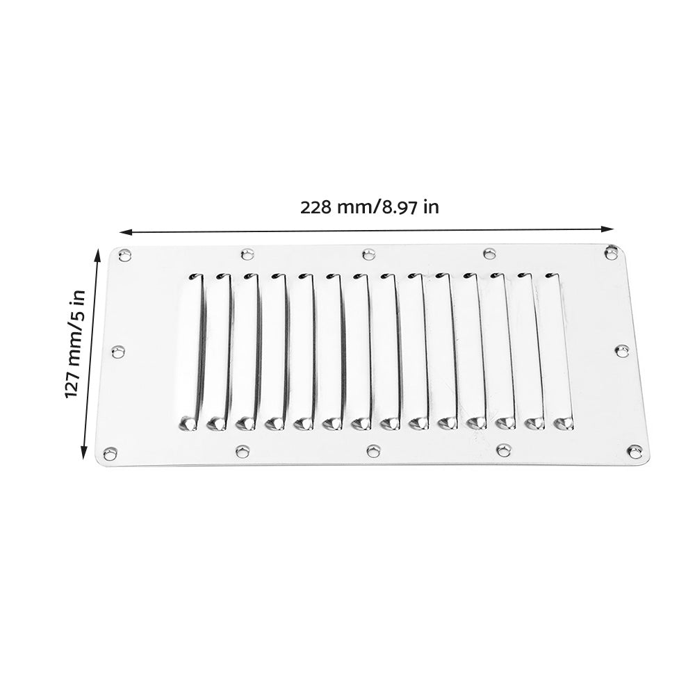 4x Stainless Steel Rectangular Air Vent Suitable For Caravan, Boat, Wall & Eave 228x127mm