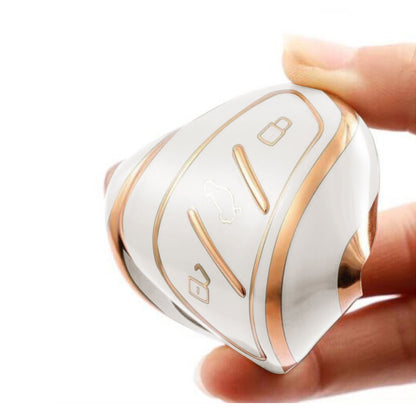 Beige TPU Remote Key Fob Case Cover Suitable For MG ZS EV 2022 / MG3 / MG5 / MG6 / MG7.