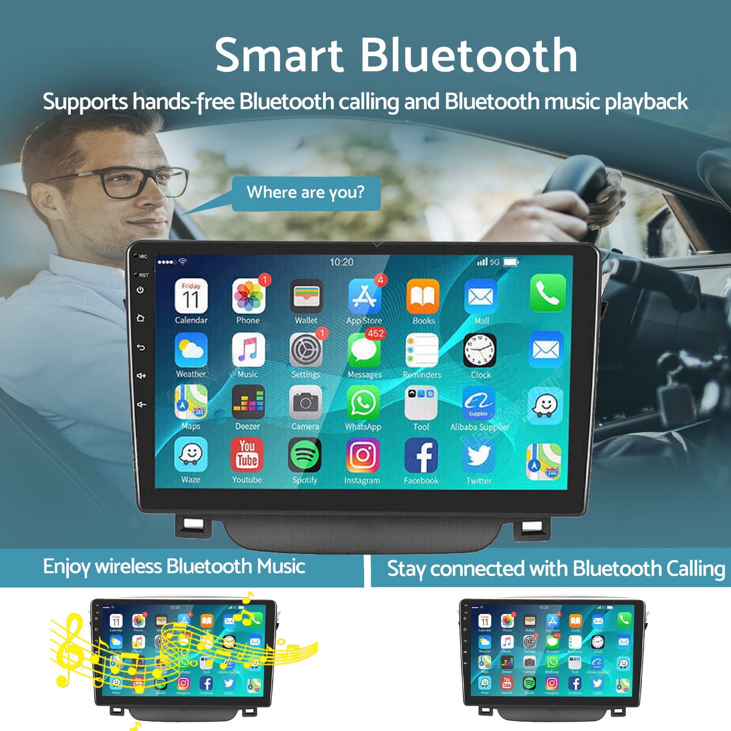 In-Dash Units 9 Inch Touch Screen Stereo CarPlay Suitable for Toyota Corolla