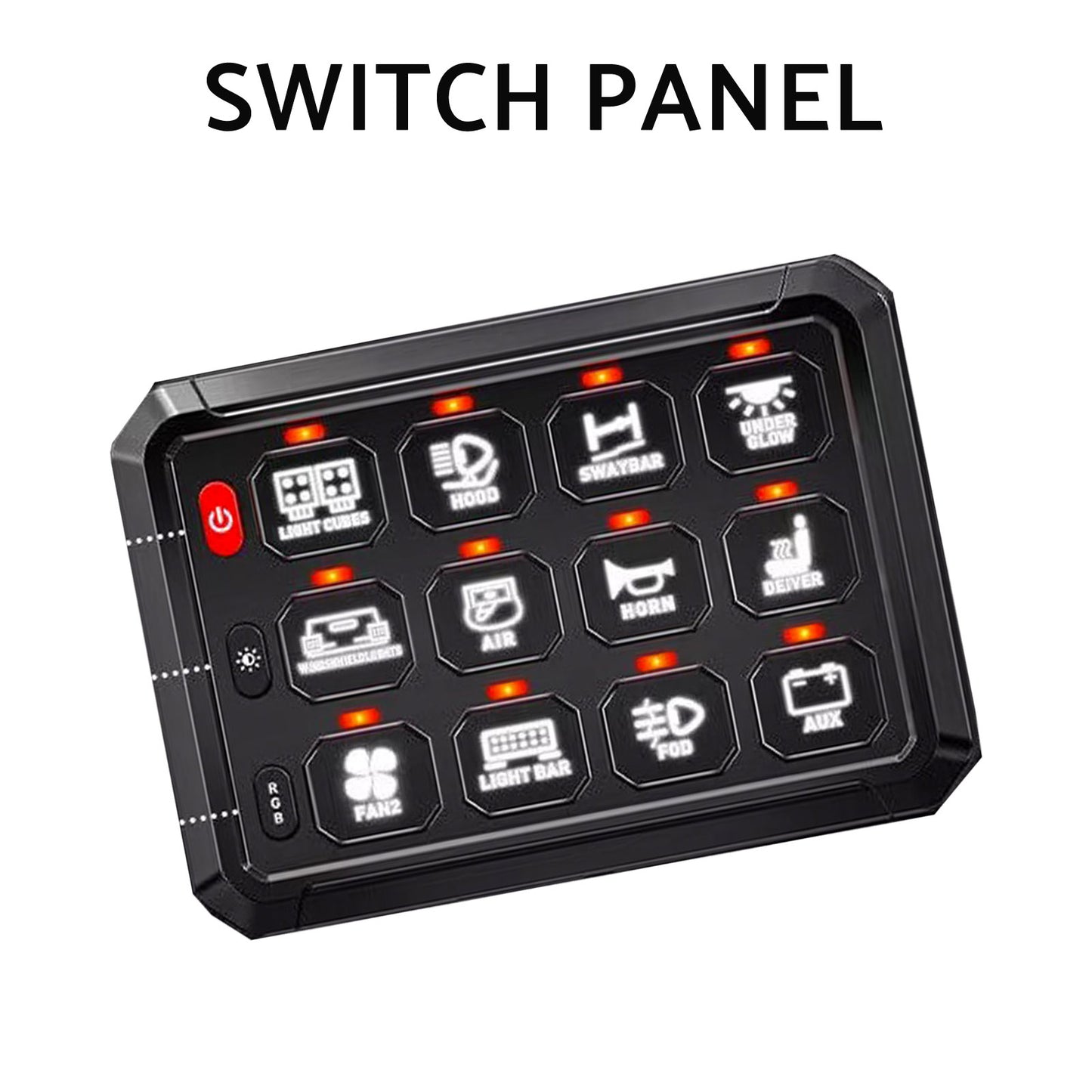 12 Gang RGB Switch Panel Kit Suitable for Universal Offroad Vehicles
