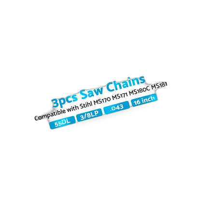 Chainsaw Chain 16inch 55DL 3/8LP .043 Suitable for STIHL MS170