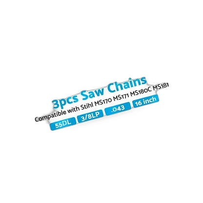 Chainsaw Chain 16inch 55DL 3/8LP .043 Suitable for STIHL MS170