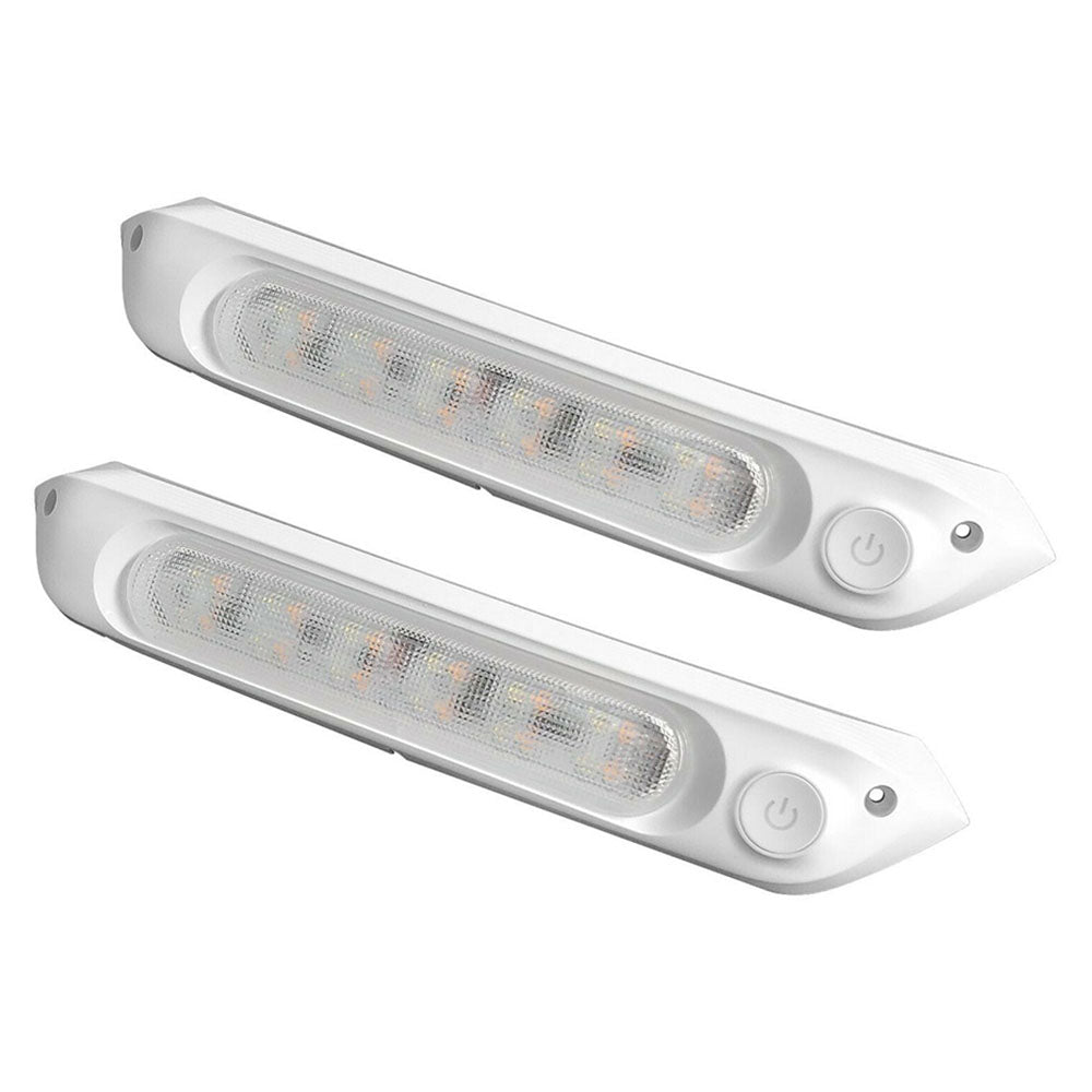 287MM DUAL LED BUG LIGHT 12/24V AWNING LIGHT AMBER/WHITE LIGHTS W/ SWITCH.