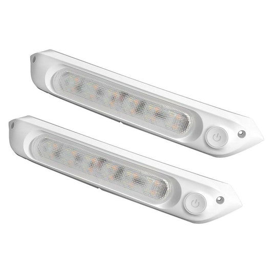 287MM DUAL LED BUG LIGHT 12/24V AWNING LIGHT AMBER/WHITE LIGHTS W/ SWITCH.