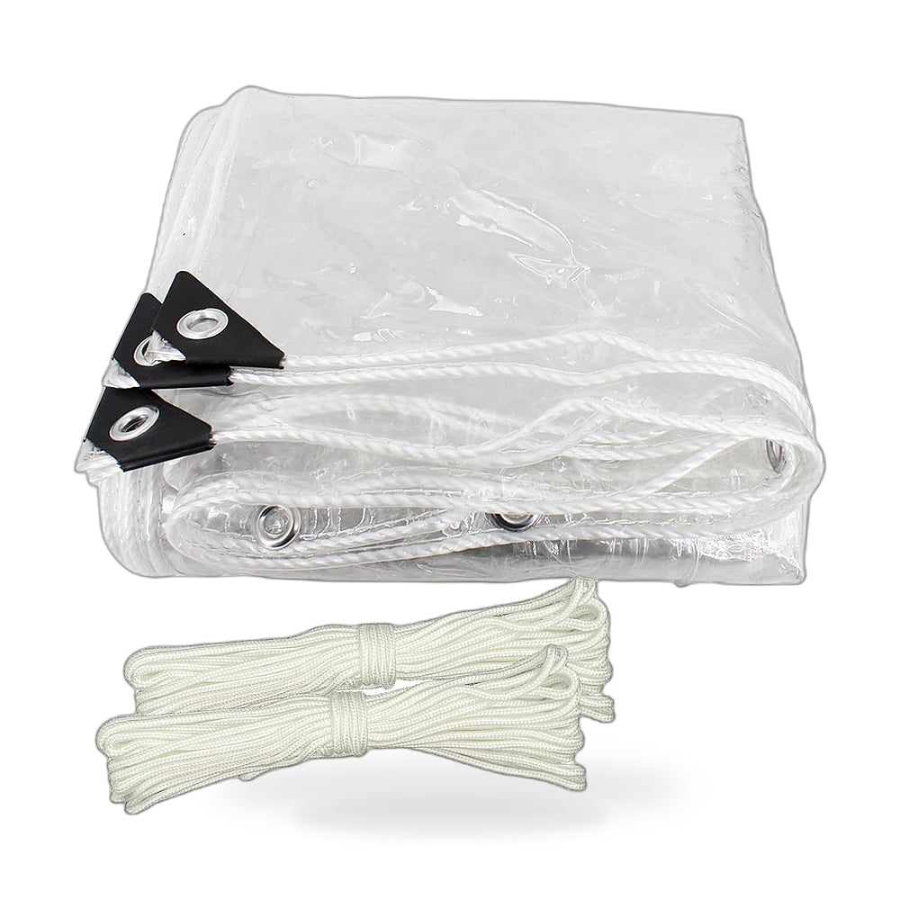 300cmx500cm Heavy Duty Clear PVC Tarp Tarpaulin Waterproof Plant Cover Grommets - ZT3