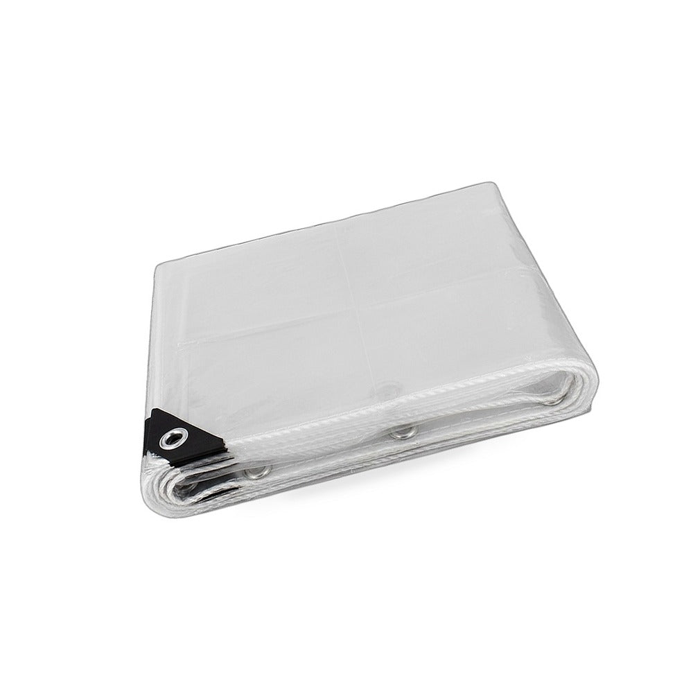 200cm x 400cm Heavy Duty Clear PVC Tarp Waterproof Plant Cover Grommets - BD2