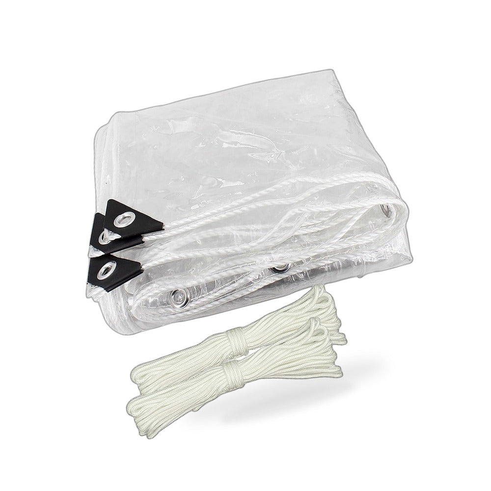 200cmx300cm Clear PVC Tarp Heavy Duty Waterproof Plant Cover with Grommets - BD2