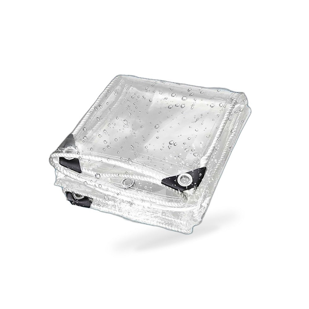 200cmx300cm Clear PVC Tarp Heavy Duty Waterproof Plant Cover with Grommets - BD4