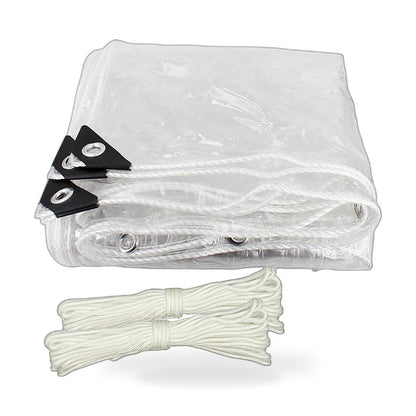 200cmx300cm Clear PVC Tarp Heavy Duty Waterproof Plant Cover with Grommets - ZT2