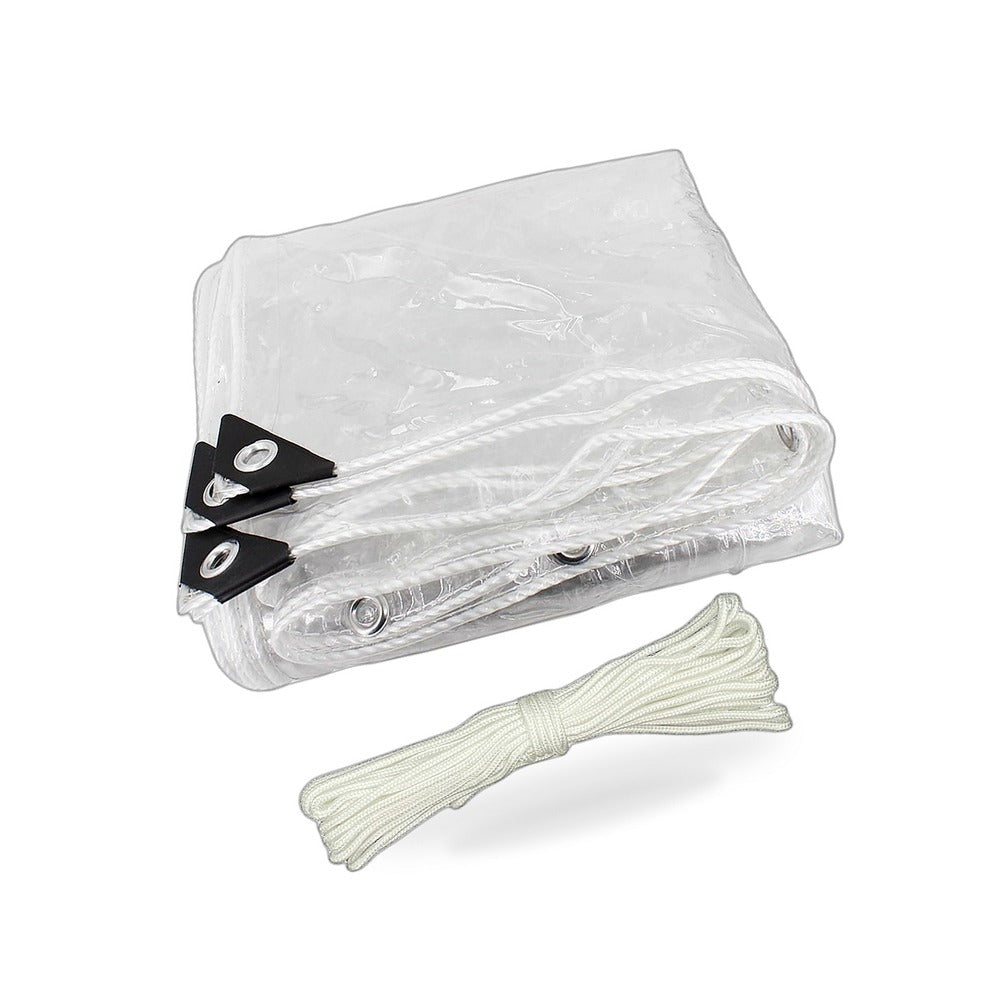 100cmx300cm Heavy Duty Clear PVC Tarp Waterproof Plant Cover Grommets - BD2