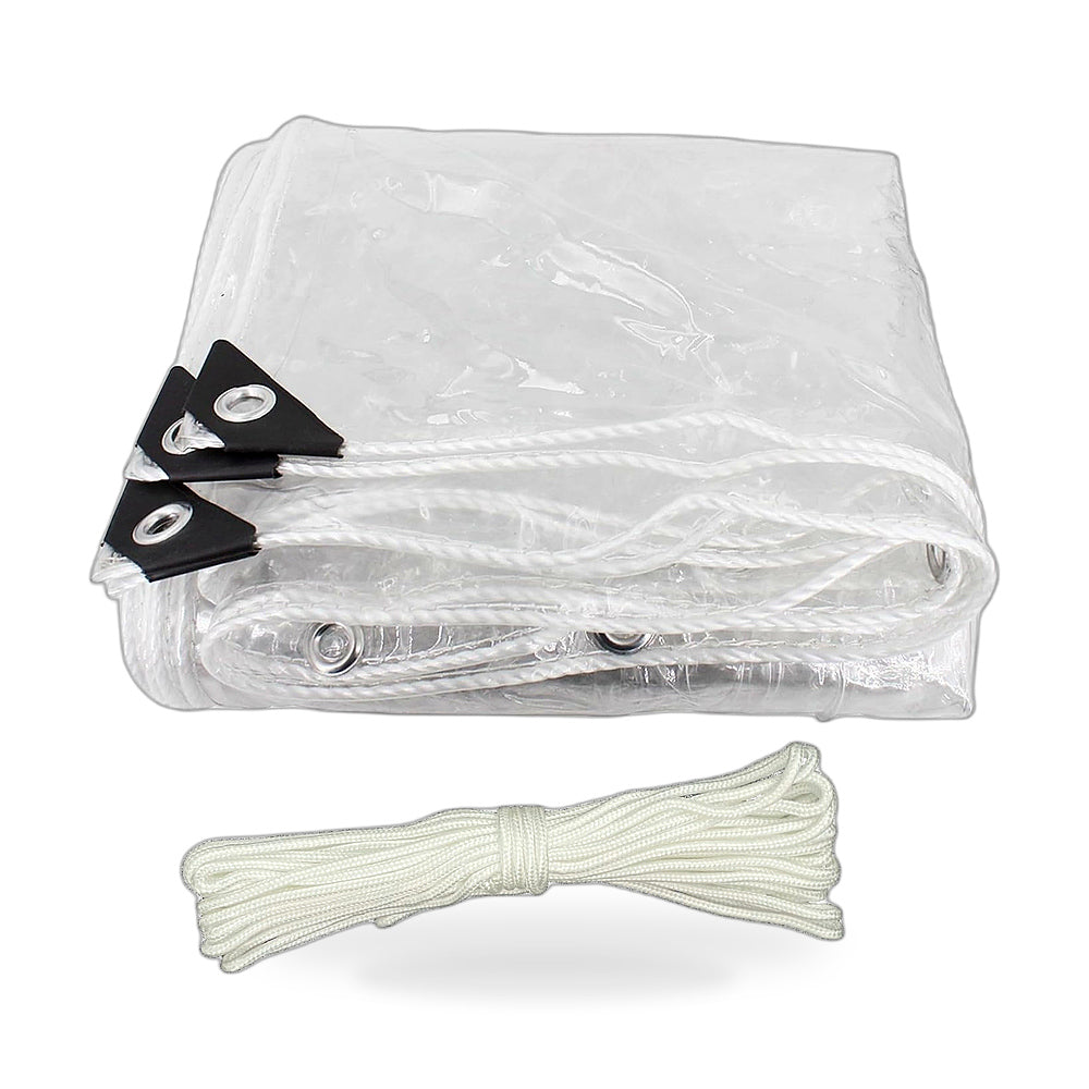 100cmx300cm Heavy Duty Clear PVC Tarp Waterproof Plant Cover Grommets - ZT2