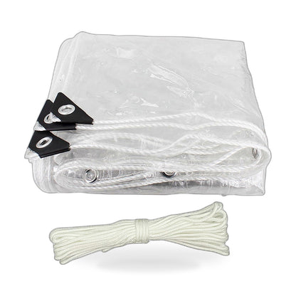 100cmx300cm Heavy Duty Clear PVC Tarp Waterproof Plant Cover Grommets - ZT2