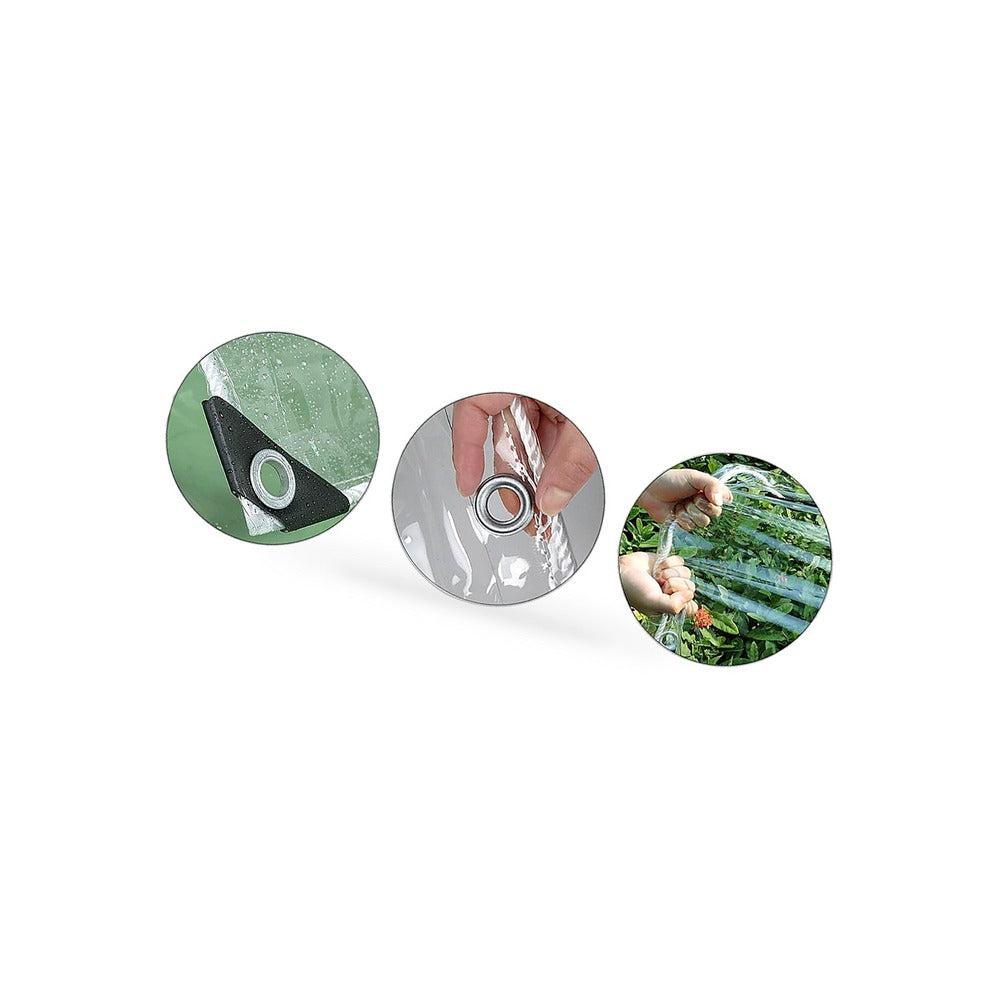 Clear PVC Heavy Duty Tarp 300x400cm Waterproof Plant Cover with Grommets - BD1