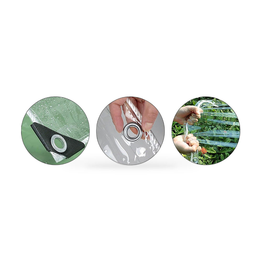 Clear PVC Heavy Duty Tarp 300x400cm Waterproof Plant Cover with Grommets - ZT2