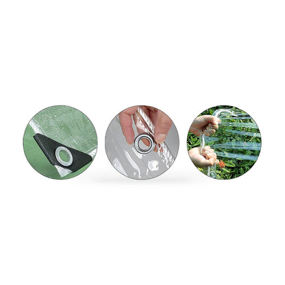 Clear PVC Heavy Duty Tarp 200x600cm Waterproof Outdoor Plant Cover Grommets - ZT2