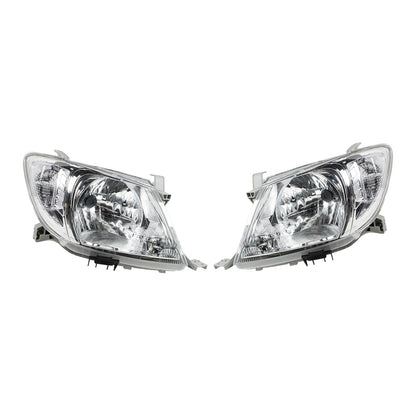 Pair of Left & Right Headlight Lamps Suitable For Toyota Hilux 2WD / 4WD 2008-2012