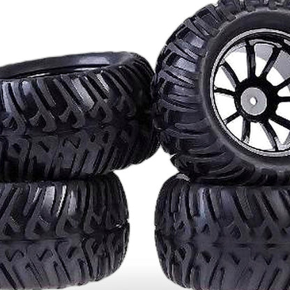 4x Wheel Rim & Tires Suitable for HSP 1:10 Monster Truck RC Car 12mm Hub