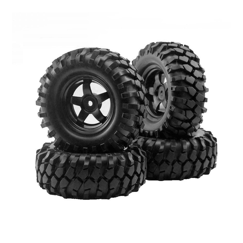 Wheels Rims Rubber Tires 12mm Hex Suitable For 1 or 10 Off-Road RC Rock Buggy Truck.