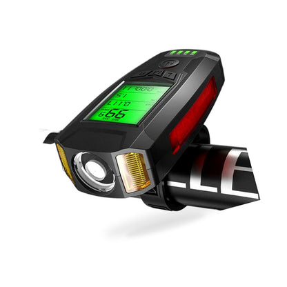 USB Rechargeable LED Bicycle Headlight With Horn and Speedometer Suitable for Bi