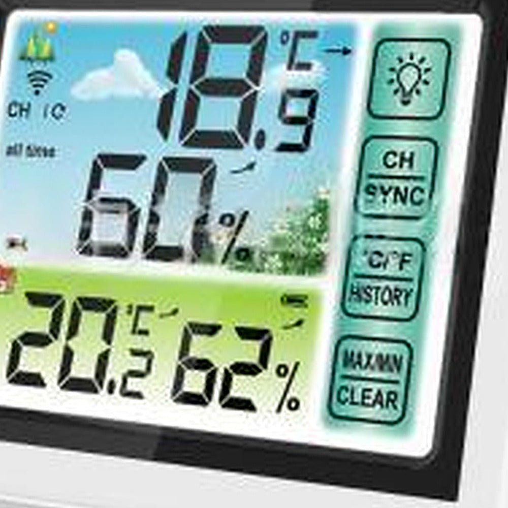 Wireless Weather Station Thermometer Suitable for Home Indoor Outdoor