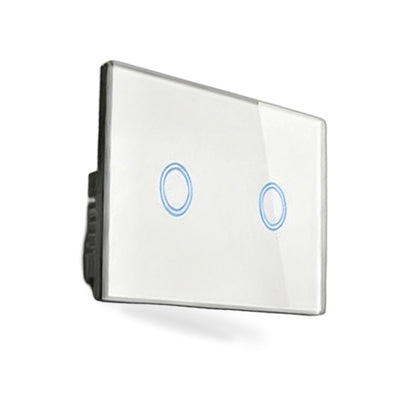 87x87mm LED Touch Wall Light Switch 2-Gang 1-Way Suitable for Home Office