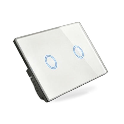 87x87mm LED Touch Wall Light Switch 2-Gang 1-Way Suitable for Home Office
