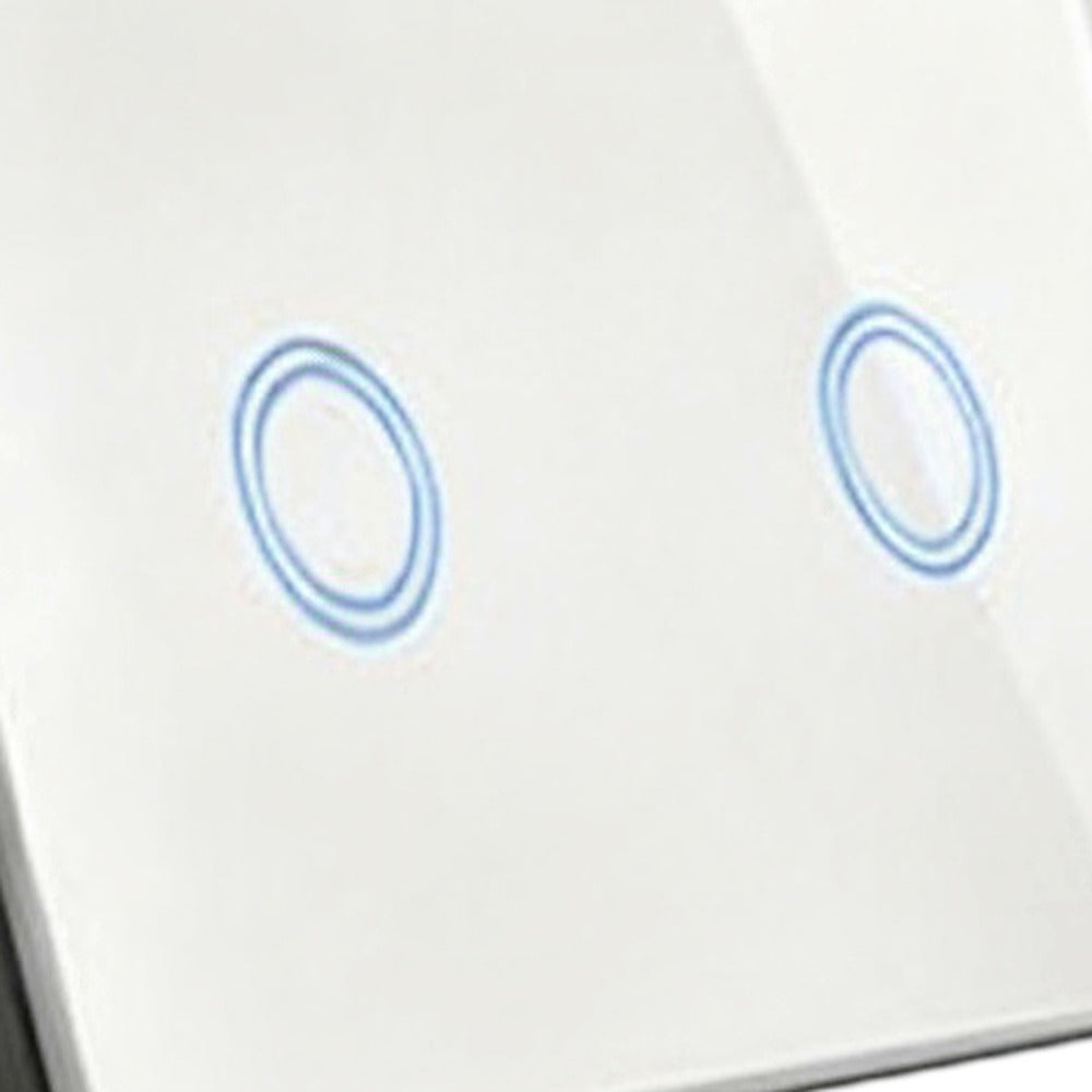 87x87mm LED Touch Wall Light Switch 2-Gang 1-Way Suitable for Home Office