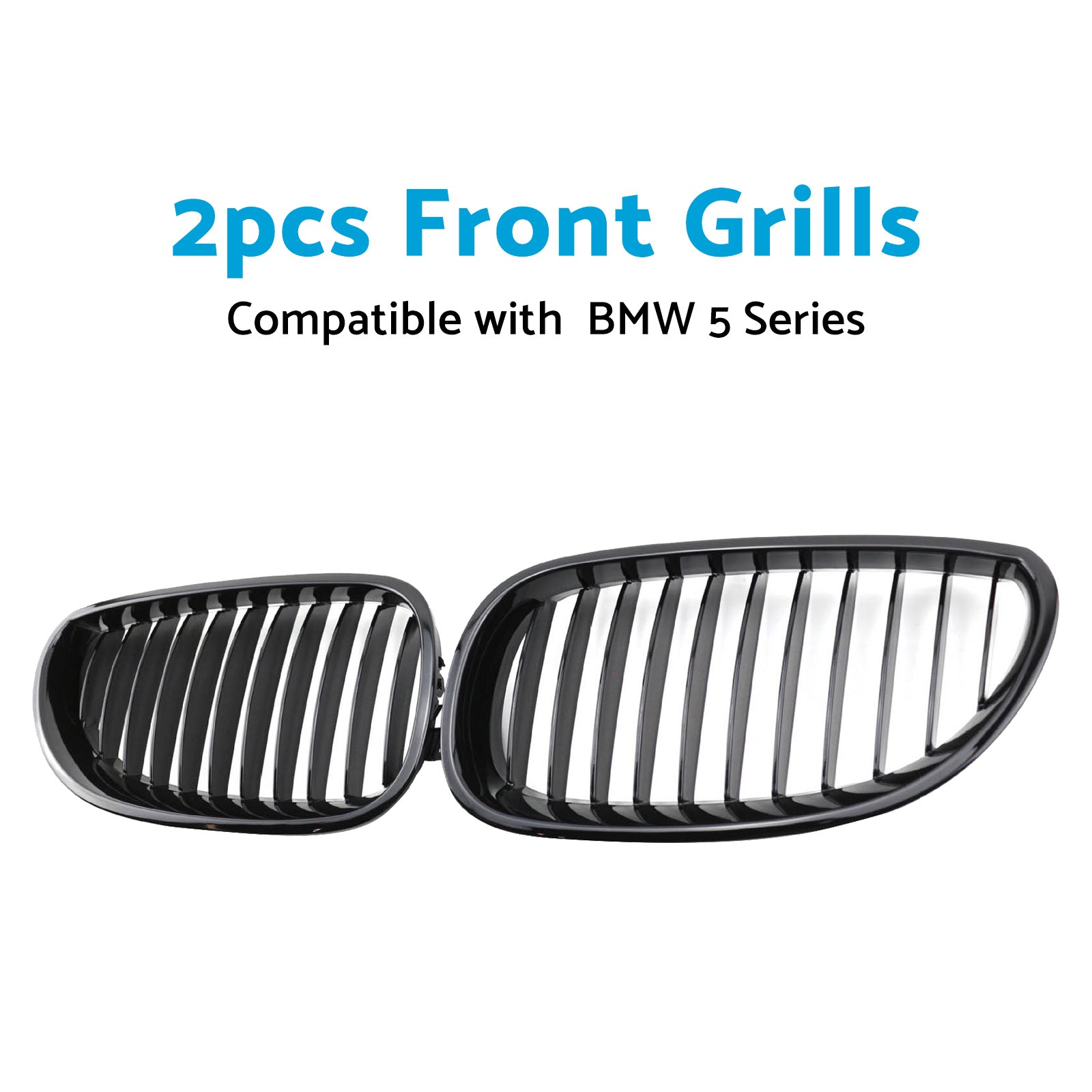 Gloss Black Front Grille Grill Suitable For BMW E60 E61 5 Series 2003-2010.