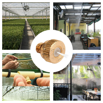 Brass Misting Nozzles Kit 0.016 Inch 10-24 For Cooling System Water Mister Sprinkle