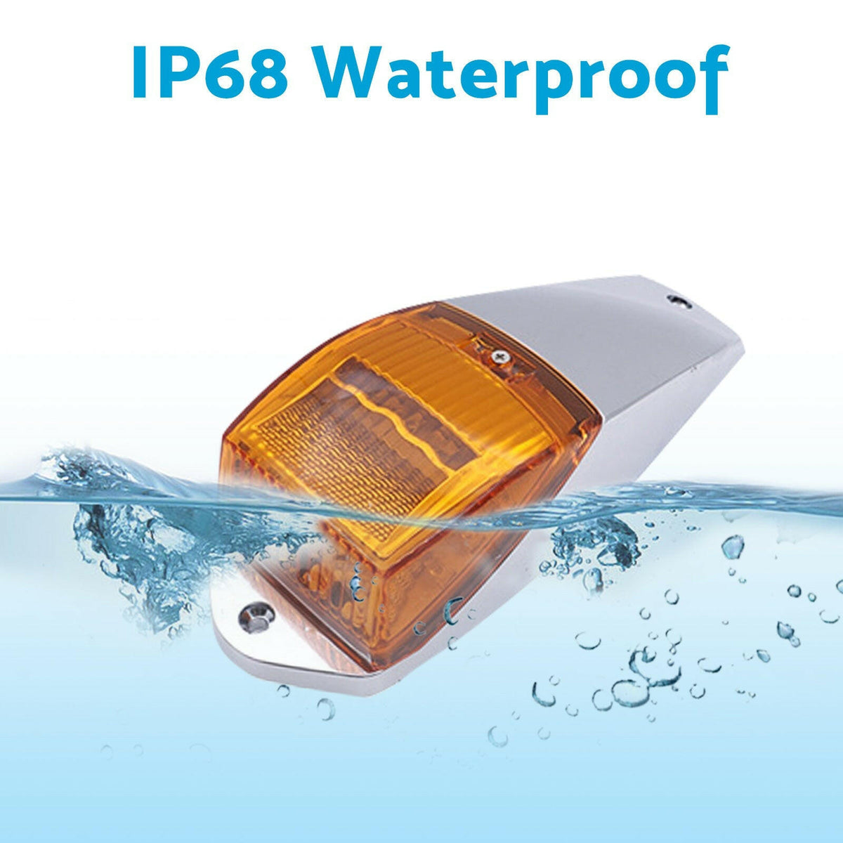 Hightechdeals8 5x Clear/Amber 17LED Cab Marker Roof Lights For Peterbilt Kenworth Freightliner
