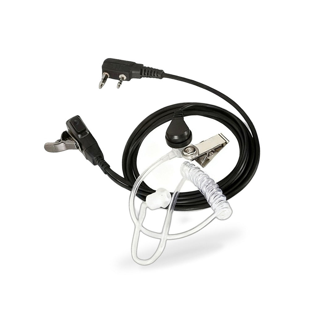 2PCS Covert Acoustic Tube Earpiece Headset Mic Suitable for Kenwood