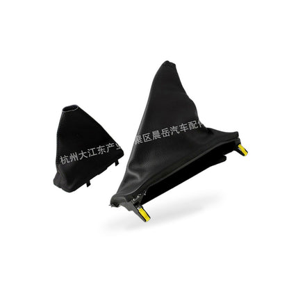 Set Handbrake and T-Bar Boot Cover Black Leather Suitable for Ford Falcon FG FG-
