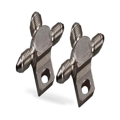 3 AN Male Stainless Steel Brake Hose Tee Block Pair Suitable for Universal Use