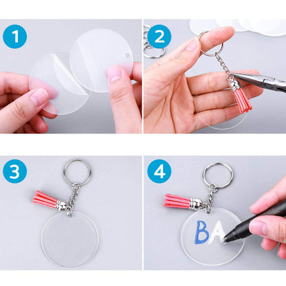 Bulk Keychain Ornament Set 150PCS Sublimation Blank Keychains Suitable for Craft
