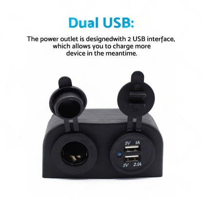 12V Dual USB Port Charger Socket Suitable for Car Boat Caravan