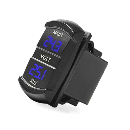 12V-24V Dual Voltmeter Battery Monitor LED Digital Car Boat Voltage Marine Gauge