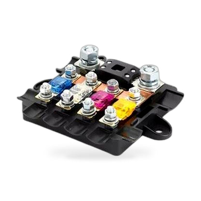 BX2054 fuse box+fuse pads (5 pieces: 300A, 150A, 80A, 100A, 60A), BX2054 fuse box five way one in and four out fuse holder box modified RV power protection collector - ZT2