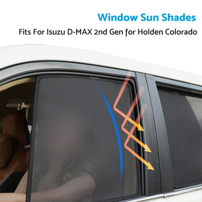Rear Car Window Sun Shade 2x Suitable For Isuzu D-MAX 2nd Gen / Holden Colorado 2012-2020