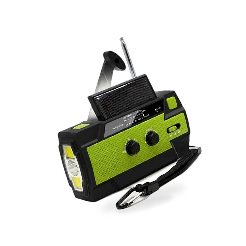 Emergency Solar Hand Crank Weather Radio 4000mAh Power Bank Charger Flash Light - BD2