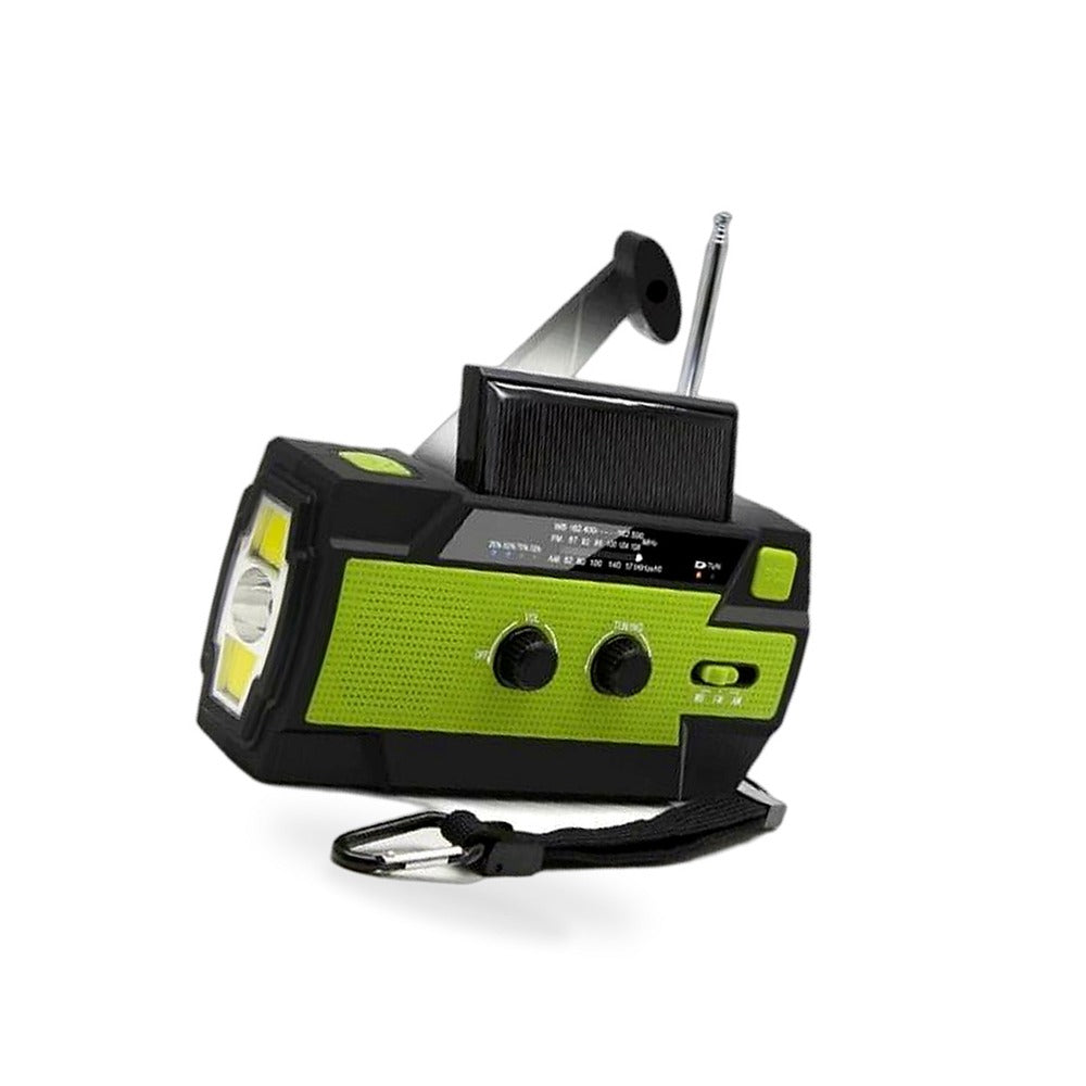 Emergency Solar Hand Crank Weather Radio 4000mAh Power Bank Charger Flash Light - BD3