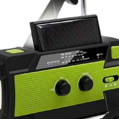 Emergency Solar Hand Crank Weather Radio 4000mAh Power Bank Charger Flash Light - XQ1