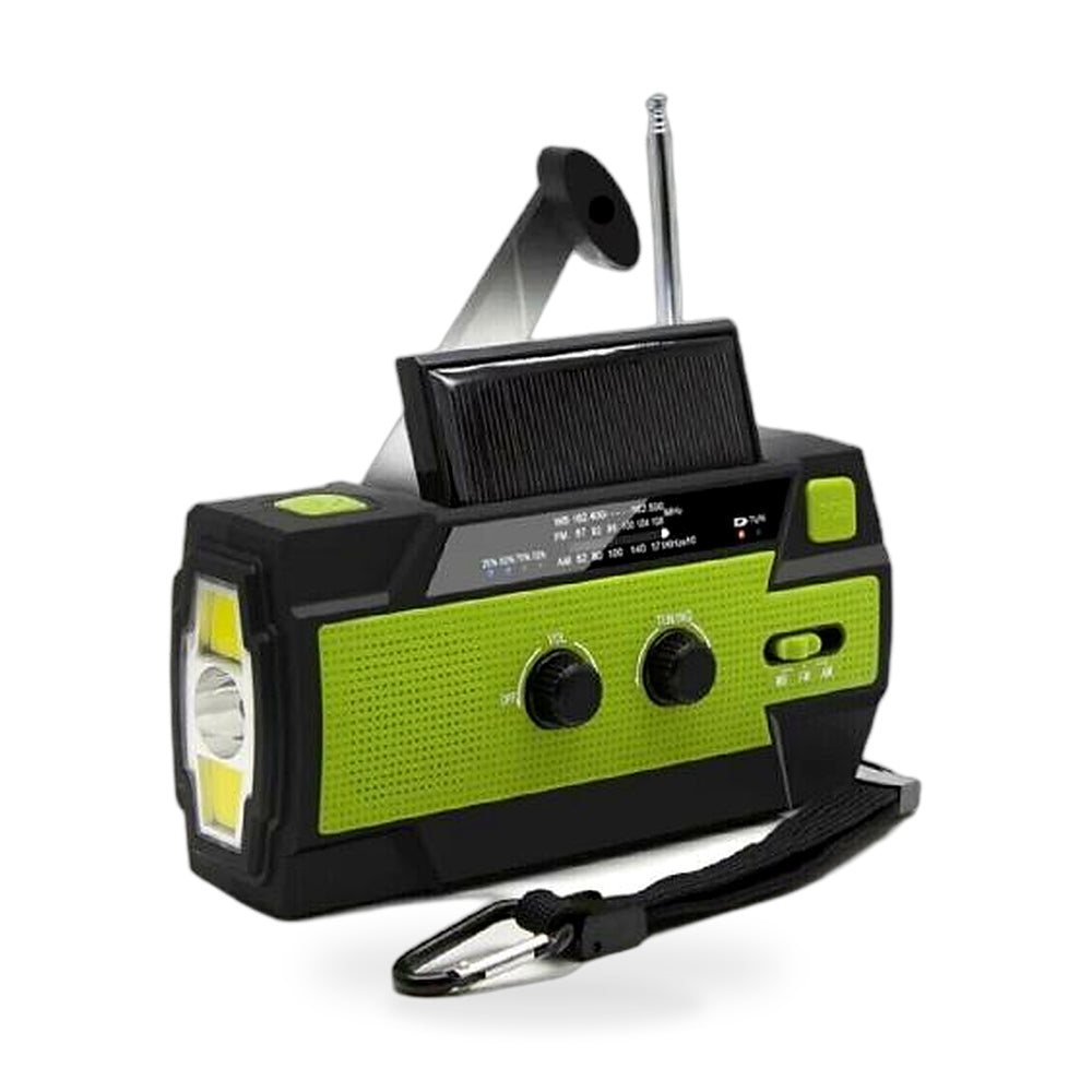 Emergency Solar Hand Crank Weather Radio 4000mAh Power Bank Charger Flash Light - ZT3