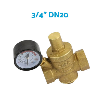 Brass Adjustable Water Pressure Reducing Valve with Gauge DN15 / DN20 / DN25