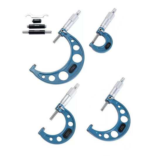 4x Outside Micrometer Set 0–100mm Carbide Tip Precision Measuring Tool 0.01mm Suitable For Machinist.