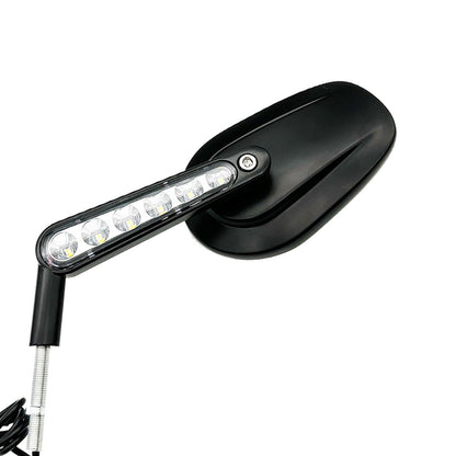 2x Rear View Mirrors LED Turn Signals Muscle Suitablefor Harley Davidson V-Rod.
