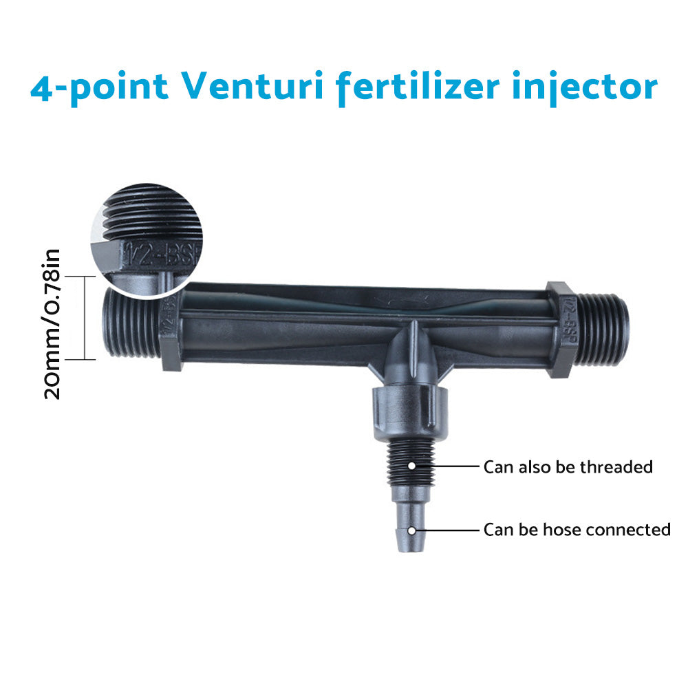 Irrigation Venturi Fertilizer Injector Kit 1/2 & 3/4 Water Tube Switch Filter Suitable For Garden Systems.