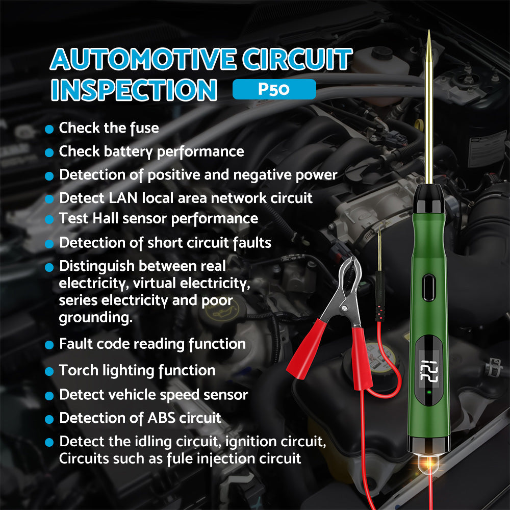 Auto Car Circuit Tester Pen Probe Light Tool Suitable For 6V 12V 24V Vehicle Electrical Systems.