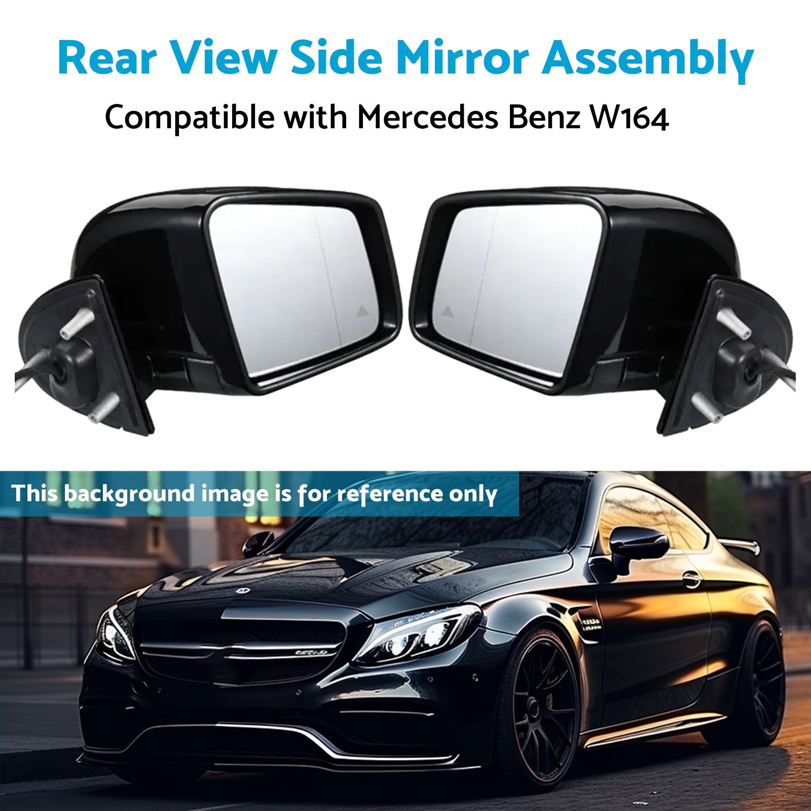 View Side Mirror Assembly Rear Suitable for 05-11 Mercedes Benz W164 X164 ML GL.